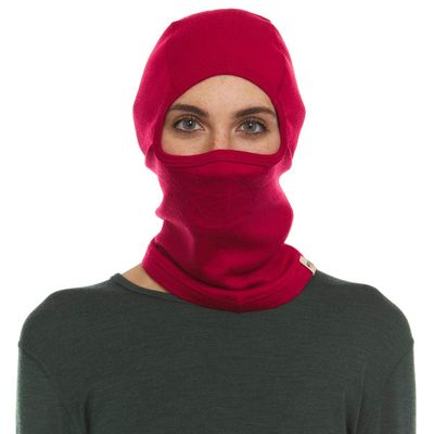100% Merino Wool Balaclava - Winter Ski Mask - Face Mask - Cold Weather Gear - True Red - One Size