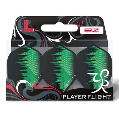 LSTYLE L1 Standard Dart Flights  EZ  David  Green  1 Set  Pre-Molded