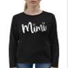 Go All Out Medium Black Adult Mimi Heart Grandma Long Sleeve T-Shirt view 2