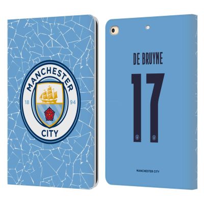 Head Case Designs Officially Licensed Manchester City Man City FC Kevin De Bruyne 2020/21 Players Home Kit Group 1 Leather Wallet Case Compatible with Apple iPad 9.7 2017 / iPad 9.7 2018