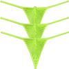 JAXU Men's Sexy Little Thong Underwear See Through Pouch G-String Under Panties Low Rise T-BACK 3PCS Apple Green L view 1