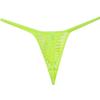 JAXU Men's Sexy Little Thong Underwear See Through Pouch G-String Under Panties Low Rise T-BACK 3PCS Apple Green L view 2