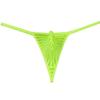 JAXU Men's Sexy Little Thong Underwear See Through Pouch G-String Under Panties Low Rise T-BACK 3PCS Apple Green L view 4