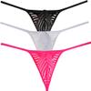 Jaxu Men's Sexy Little Thong Underwear See Through Pouch G-String Under Panties Low Rise T-BACK 3PCS Mix(HBF) XL view 1