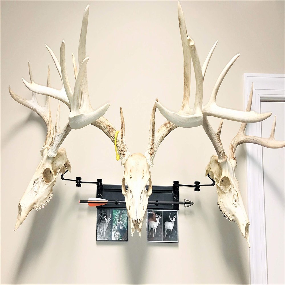 RACK TRACK European Skull Mounting Kit - 18 Kit #3 (3) Pivoting Skull Mounts (Base Kit+(2) Photo Frame Mounts+Arrow Mount)