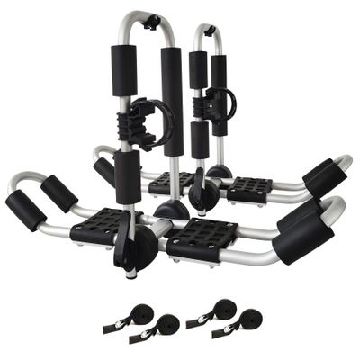 Codinter J-Style 4-in-1 Roof Rack - Kayak, Canoe, Surfboard & Ski Board Carriers for SUV & Car