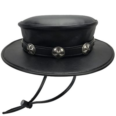 Absolute Vibe Plague Doctor Halloween Costume Steampunk Magician Dress Up Party Black Wide Brim Hat (M, Cross)