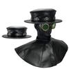 Absolute Vibe Plague Doctor Halloween Costume Steampunk Magician Dress Up Party Black Wide Brim Hat (M, Cross) view 4