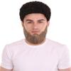 HPO Men's Synthetic Hair Full Beard Cosplay Facial Hair (Brown) view 1
