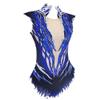 LIUHUO Rhythmic Leotards Dress Blue Girls Children Gymnastic Unitard Maxi Belly Performance Ballroom Ballet Exotic Ddancewear view 2