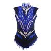 LIUHUO Rhythmic Leotards Dress Blue Girls Children Gymnastic Unitard Maxi Belly Performance Ballroom Ballet Exotic Ddancewear view 3