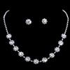 Unicra Bride Silver Necklace Earrings Set Crystal Bridal Wedding Jewelry Set for Women view 1