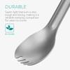 Navaris Long Handle Titanium Spork - 8.4" (21.5cm) Long Metal Utensil for Backpacking and Camping - Extra Strong and Lightweight - Includes Carry Bag view 4