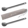 Navaris Long Handle Titanium Spoons (Set of 2) - 8.4" (21.5cm) Long Metal Spoon Set for Backpacking and Camping - Strong Ultra Lightweight Cutlery view 1