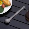 Navaris Long Handle Titanium Spork and Spoon - 8.4" (21.5cm) Long Metal Cutlery Set for Backpacking and Camping - Strong Lightweight - Includes Bag view 2