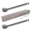 Navaris Long Handle Titanium Sporks (Set of 2) - 8.4" (21.5cm) Long Metal Spork Set for Backpacking and Camping - Strong Ultra Lightweight Cutlery view 1