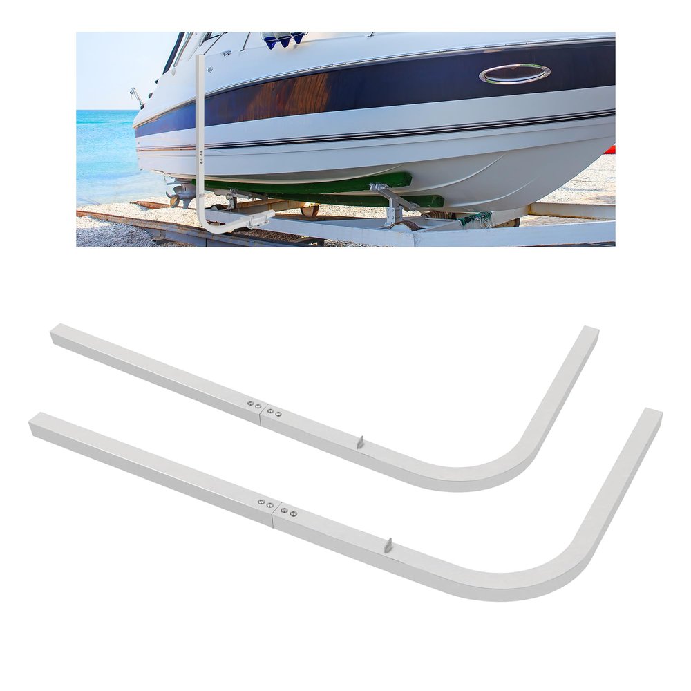 KUAFU 1 1/2" Boat Trailer Square Guide 1/8" Thick Aluminum Square Guide Pole On Poles Guide-On Pair