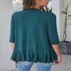 Bluetime Women Casual Lightweight Open Front Cardigans Soft Draped Ruffles 3/4 Sleeve Cardigan (S, Teal Blue) view 4