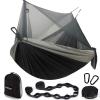 Sunyear Hammock Camping with Net/Netting, Portable Camping Hammock Double Tree Hammock Outdoor Indoor Backpacking Travel & Survival, 2 Tree Straps (16+1 Loops Each, 20Ft Total) view 1