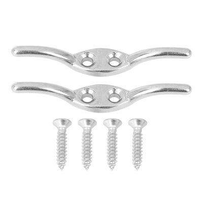 X AUTOHAUX 2 Set 2 Inch 316 Stainless Steel Universal Marine Boat Flagpole Cleat Hook with 4 Mounting Screws