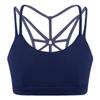 Aislor Kids Girls Solid Spaghetti Straps Tanks Criss Cross Back Sports Bra Dance Ballet Gym Crop Tops Navy_Blue 3-4Years view 3