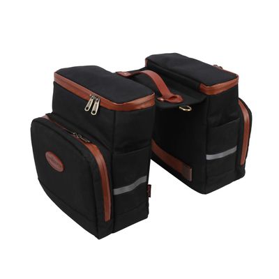 TOURBON Canvas Pannier Bicycle Rear Rack Back Seat Tail Insulated Trunk Cooler Double Bag