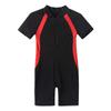 Aislor Kids Big Girls Zippered Swimsuit Swimwear Bathing Suit Rash Guard Shorty Sun Protection Wetsuit Black 6-8 view 3