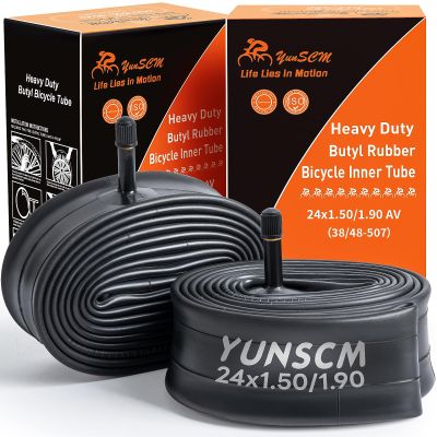 2-PCS 24" Heavy Duty Bike Tire Tubes 24x1.50/1.90 38/48-507 AV32mm Schrader Valve 24 Bicycle Inner Tubes Compatible with 24 x 1.50 24x1.75 24x1.90 Tire Tubes