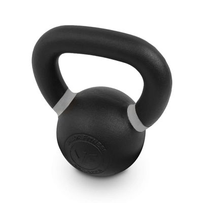 Valor Fitness Premium Kettlebell Powder Coated Cast Iron for Durability Enhanced Grip Strength Weightlifting Core Training Home Gym Workout Equipment - 15 lb