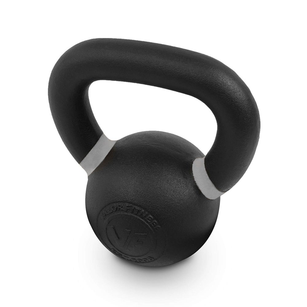 Valor Fitness Premium Kettlebell  Powder Coated Cast Iron for Durability  Enhanced Grip Strength  Weightlifting Core Training Home Gym Workout Equipment - 15 lb