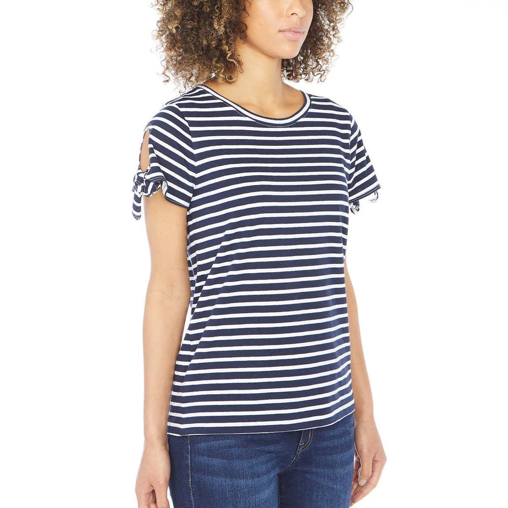 Nautica Ladies' Tie Sleeve Top (Navy, Large)