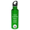 DISCOUNT PROMOS Custom Stainless Steel Water Bottles 26 oz. Set of 10, Personalized Bulk Pack - Reusable, Leak Proof, Perfect for Gym, Hiking, Camping, Outdoor Sports - Green view 1