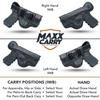 Maxx Carry Inside The Waistband Leather Holster Fits FNS 9 Compact | 40 Compact | IWB Holster, Black, Right Hand Draw. view 3