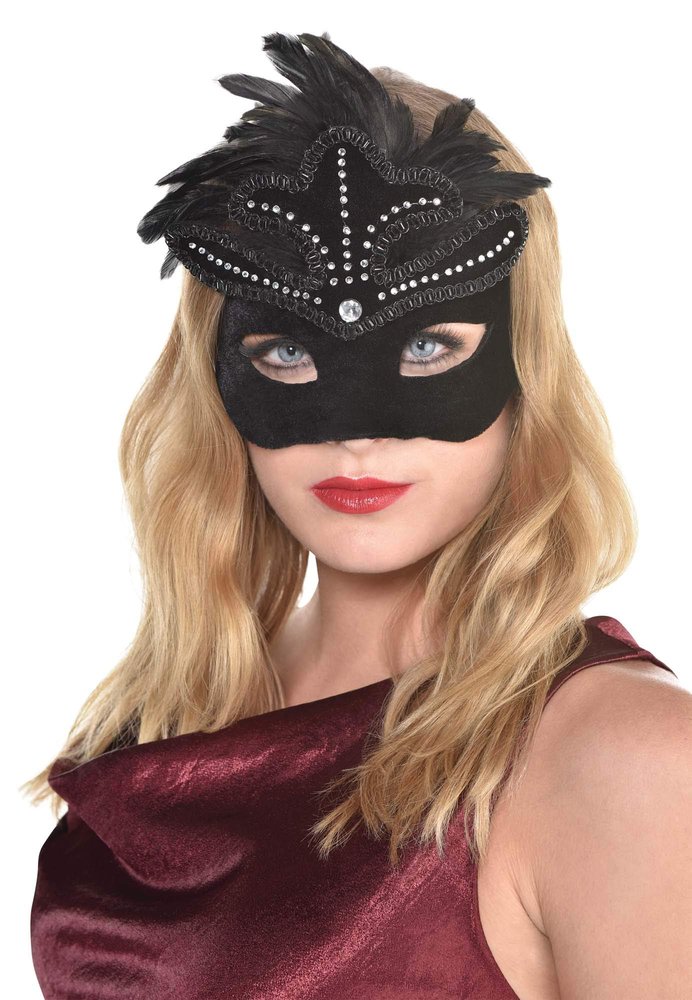 amscan Indulgent Midnight Mask - One Size | Black - Pack of 1