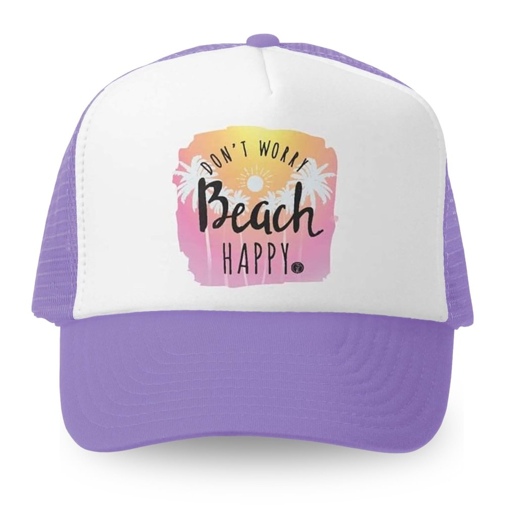 Grom Squad Kids Trucker Hat - Mesh Adjustable Baseball Cap for Boys & Girls - Baby, Infant, Toddler, School-Age Sizes 6-18 Months, Don't Worry... Lavender & White