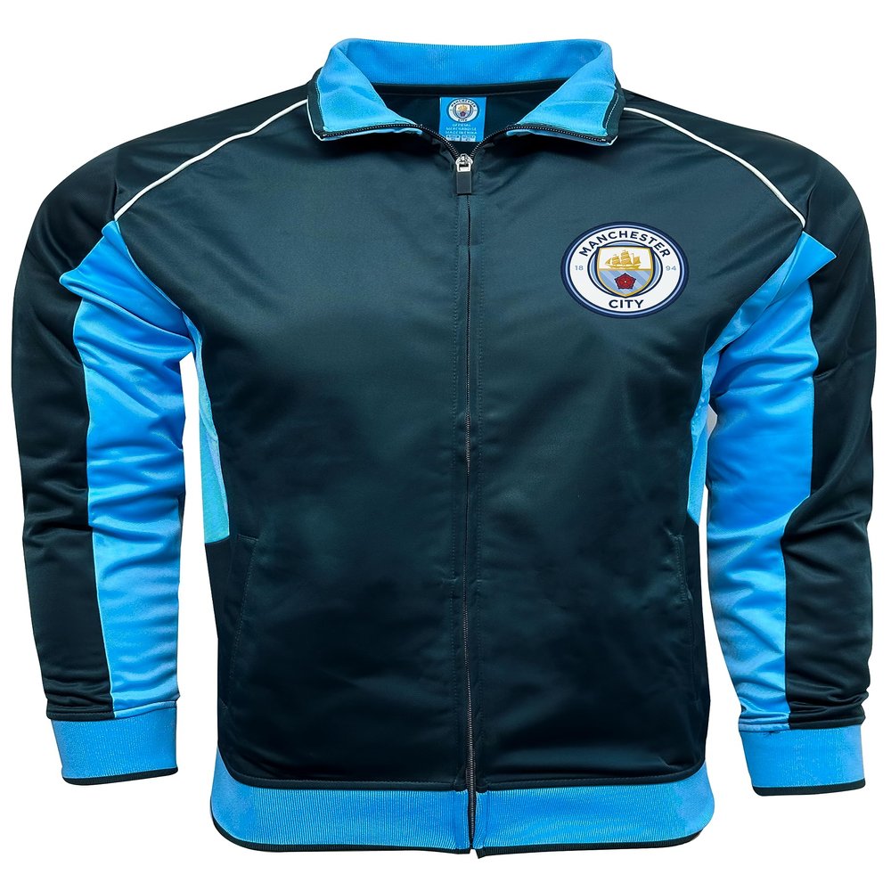 Icon Sports Compatible With Manchester City Jacket For Boys, Licensed M. City Soccer Track Jacket Youth Sizes (YX)