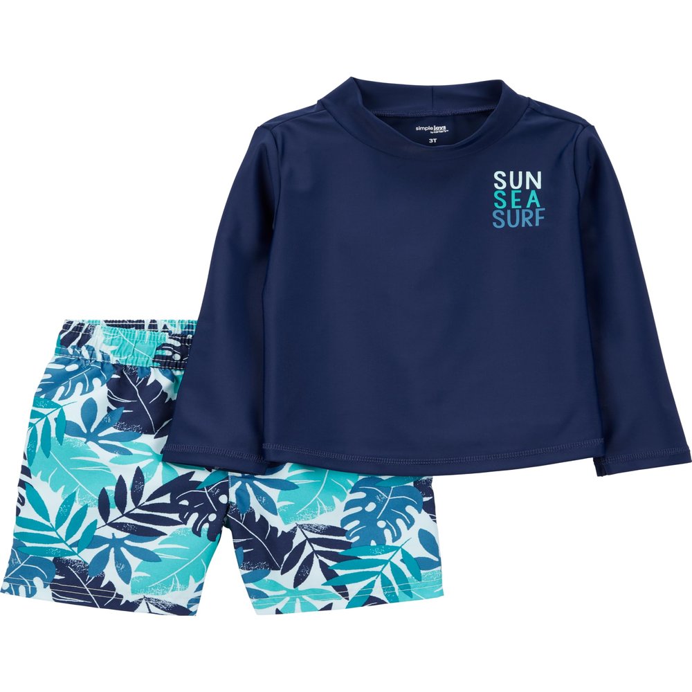 Simple Joys by Carter's Baby and Toddler Boys' 2-Piece Swimsuit Trunk and Rashguard