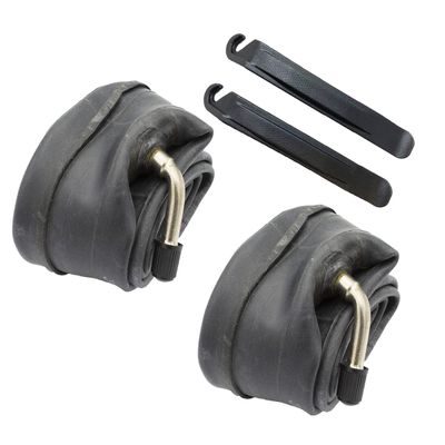 12-1/2 X 1.75/2-1/4 Inner Tube Bent Angled Schrader Valve, Low Lead - Tire Lever Pry Tool Included (Black levers)