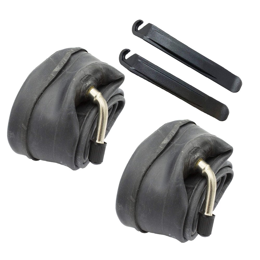 12-1/2 X 1.75/2-1/4 Inner Tube Bent Angled Schrader Valve, Low Lead - Tire Lever Pry Tool Included (Black levers)