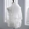 Acenail Lace Bride Veil Women s White Short Bridal Veil 2T Tulle Veil with Metal Comb Wedding Veils for Brides (Ivory) view 3