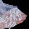 Acenail Lace Bride Veil Women s White Short Bridal Veil 2T Tulle Veil with Metal Comb Wedding Veils for Brides (Ivory) view 4