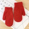 Chickle Adult Kids Winter Warm Thick Knitted Mitten Cashmere Mitten Red Small view 3