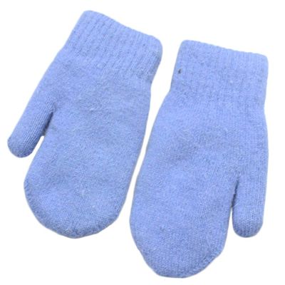 Chickle Adult Kids Winter Warm Thick Knitted Mitten Cashmere Mitten Blue Large