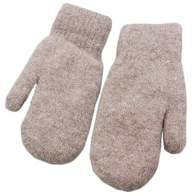 Chickle Adult Kids Winter Warm Thick Knitted Mitten Cashmere Mitten Camel Large