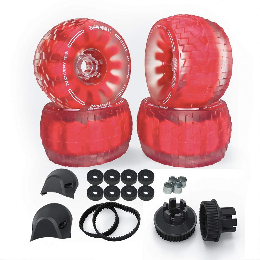 IWONDER Cloud Wheel Discovery 105mm/120mm for Exway Flex/Wave(44 Teeth) Boards Electric Skateboard Wheels and Pulley Conversion Kit