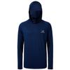 BASSDASH UPF 50+ Mens Long Sleeve Fishing Shirt with Mask UV Neck Gaiter Hoodie Dark Blue view 3