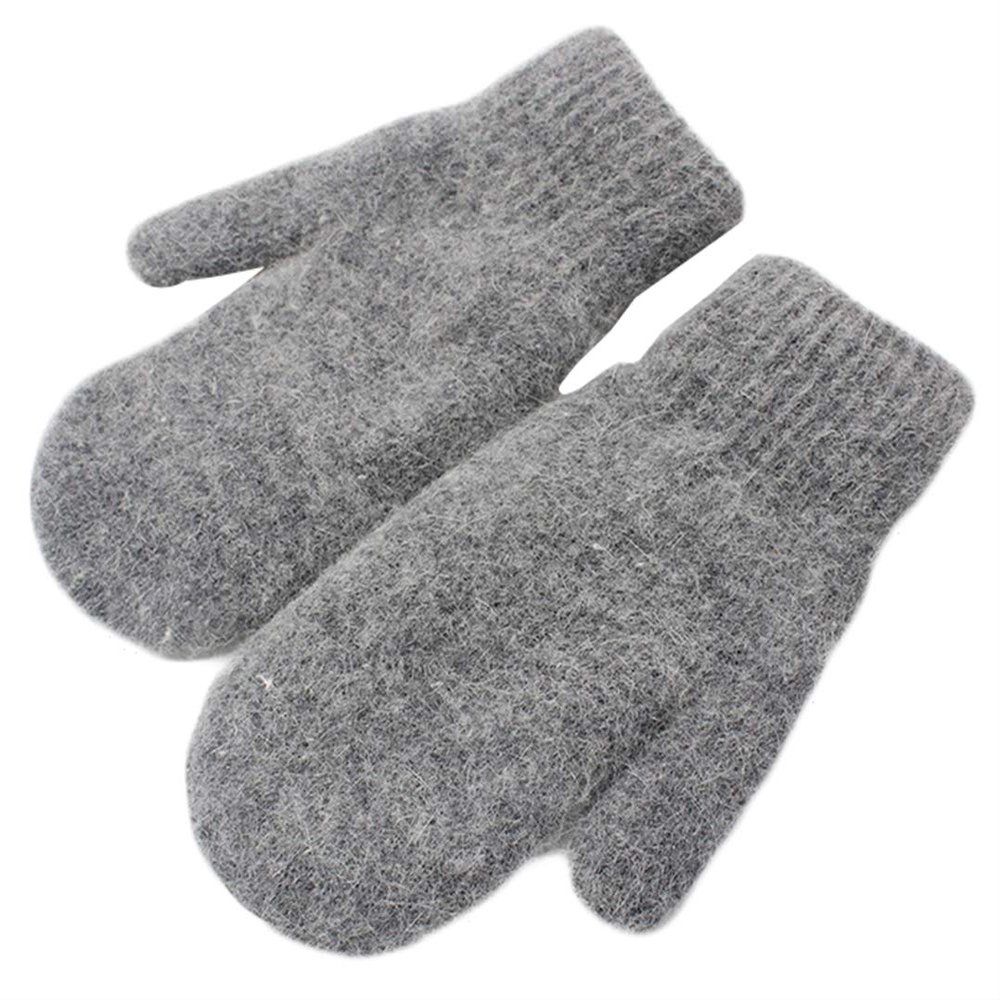 Chickle Adult Kids Winter Warm Thick Knitted Mitten Cashmere Mitten Dark Small