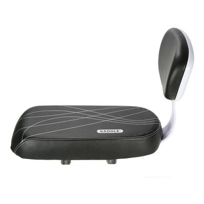 Comfortable Pu Leather Bike Rear Seat Cushion with Backrest Ideal for Kids, Compatible with Mountain, Road, and Folding Bikes (Black)