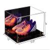 Better Display Cases Acrylic Shoe Pair Display Case for Soccer Cleats Football Cleats with Mirror, Gold Risers and Black Base (A026/V12) view 2