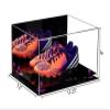 Better Display Cases Acrylic Shoe Pair Display Case for Soccer Cleats Football Cleats with Mirror, Purple Risers and Black Base (A026/V12) view 2